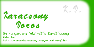 karacsony voros business card